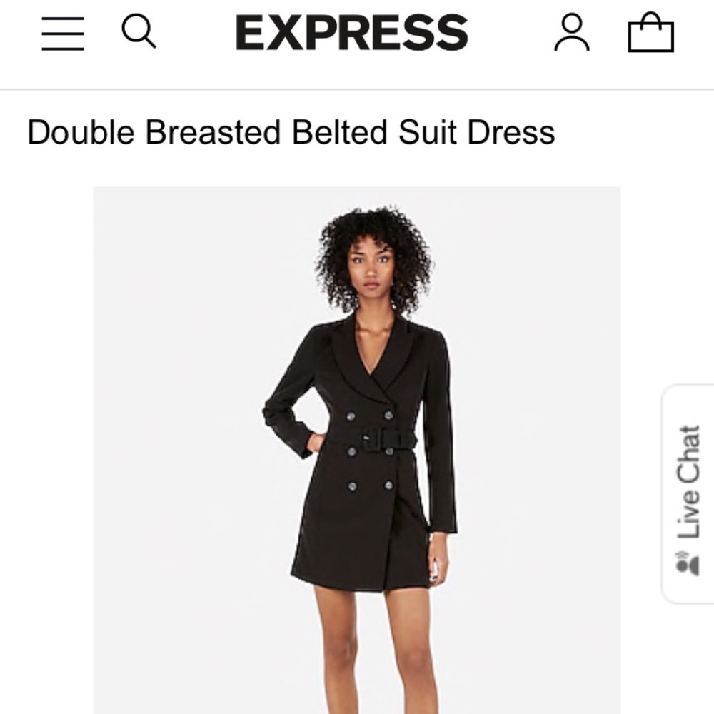 Express belted suit dress black xs